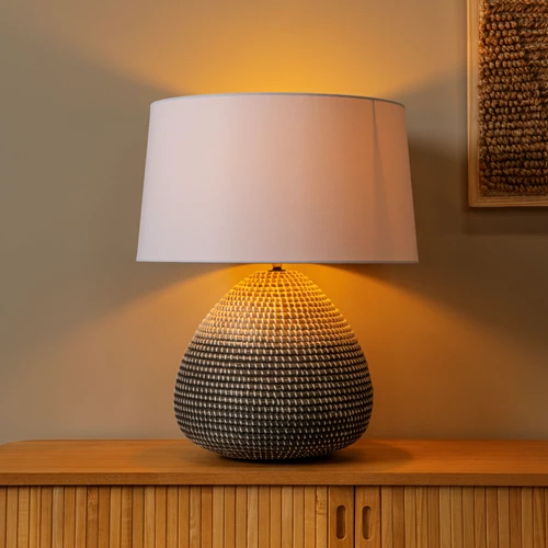 Lucide MADUKA - Tischlampe - Ø 45 cm - 1xE27 - Natürlich | Premium - Atmosphäre 1